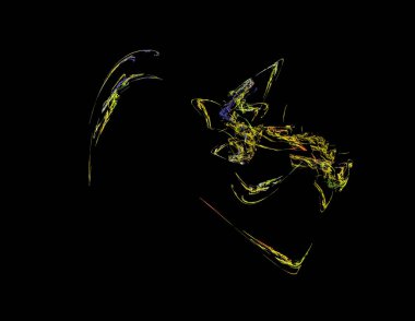 Siyah Renk Üzerine Bir Dijital Fraktal Resmi