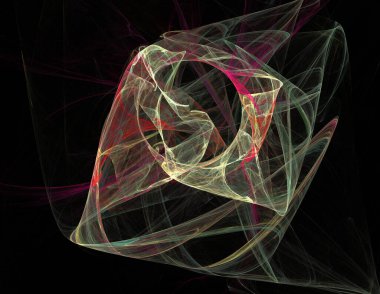 Siyah Renk Üzerine Bir Dijital Fraktal Resmi