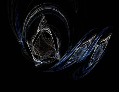 Siyah Renk Üzerine Bir Dijital Fraktal Resmi