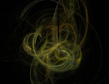 Siyah Renk Üzerine Bir Dijital Fraktal Resmi