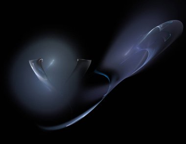 Siyah Renk Üzerine Bir Dijital Fraktal Resmi