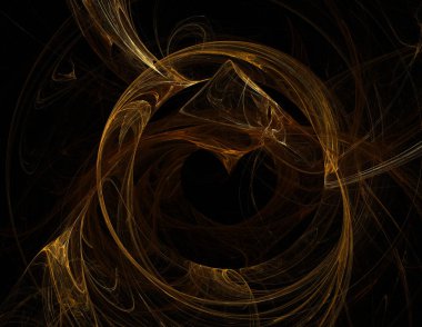 Siyah Renk Üzerine Bir Dijital Fraktal Resmi