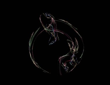 Siyah Renk Üzerine Bir Dijital Fraktal Resmi