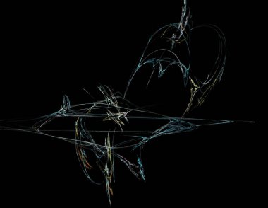 Siyah Renk Üzerine Bir Dijital Fraktal Resmi