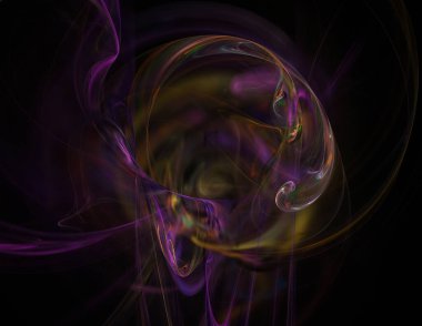 Siyah Renk Üzerine Bir Dijital Fraktal Resmi