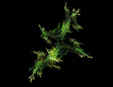 Siyah Renk Üzerine Bir Dijital Fraktal Resmi