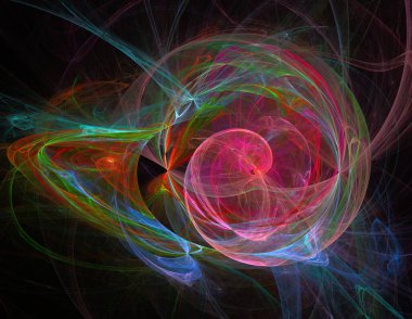 Siyah Renk Üzerine Bir Dijital Fraktal Resmi