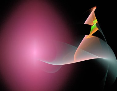 Siyah Renk Üzerine Bir Dijital Fraktal Resmi