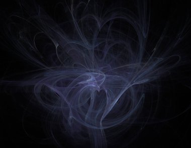 Siyah Renk Üzerine Bir Dijital Fraktal Resmi