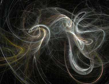 Siyah Renk Üzerine Bir Dijital Fraktal Resmi