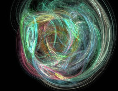 Siyah Renk Üzerine Bir Dijital Fraktal Resmi