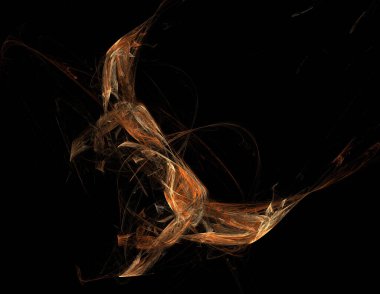 Siyah Renk Üzerine Bir Dijital Fraktal Resmi