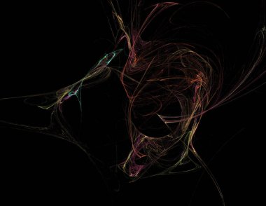 Siyah Renk Üzerine Bir Dijital Fraktal Resmi