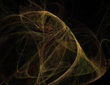 Siyah Renk Üzerine Bir Dijital Fraktal Resmi