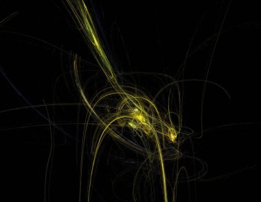 Siyah Renk Üzerine Bir Dijital Fraktal Resmi