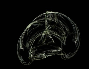 Siyah Renk Üzerine Bir Dijital Fraktal Resmi