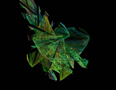 Siyah Renk Üzerine Bir Dijital Fraktal Resmi