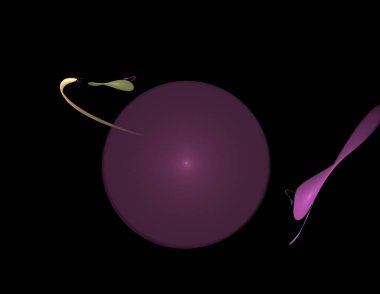 Siyah Renk Üzerine Bir Dijital Fraktal Resmi