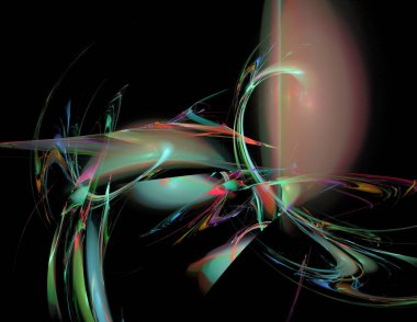 Siyah Renk Üzerine Bir Dijital Fraktal Resmi