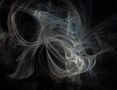 Siyah Renk Üzerine Bir Dijital Fraktal Resmi