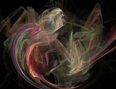 Siyah Renk Üzerine Bir Dijital Fraktal Resmi