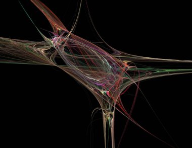 Siyah Renk Üzerine Bir Dijital Fraktal Resmi