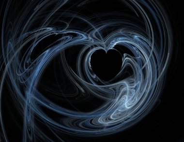 Siyah Renk Üzerine Bir Dijital Fraktal Resmi