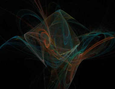 Siyah Renk Üzerine Bir Dijital Fraktal Resmi