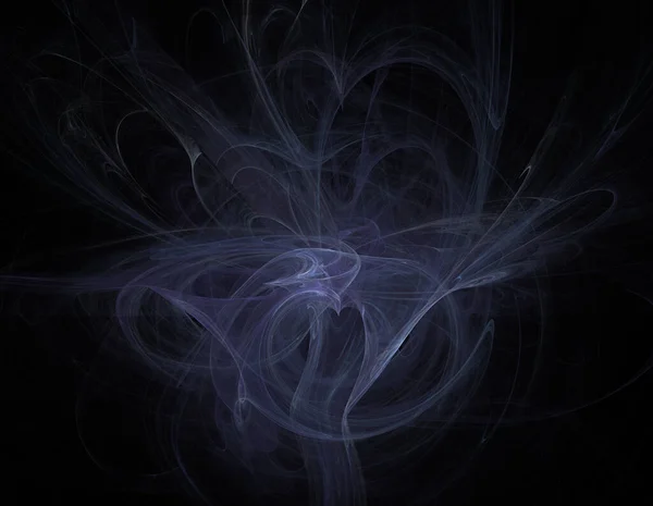 Image One Digital Fractal Black Color — Stock Photo, Image