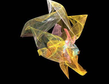 Siyah Renk Üzerine Bir Dijital Fraktal Resmi