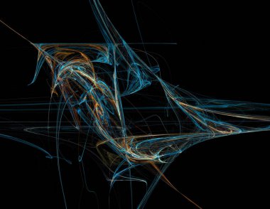 Siyah Renk Üzerine Bir Dijital Fraktal Resmi