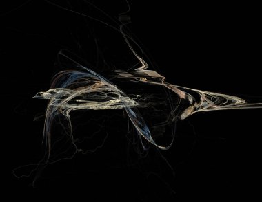 Siyah Renk Üzerine Bir Dijital Fraktal Resmi