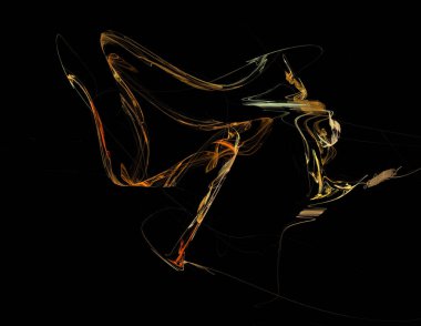 Siyah Renk Üzerine Bir Dijital Fraktal Resmi