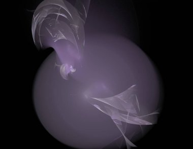 Siyah Renk Üzerine Bir Dijital Fraktal Resmi