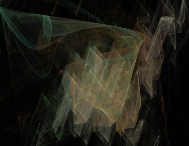 Siyah Renk Üzerine Bir Dijital Fraktal Resmi