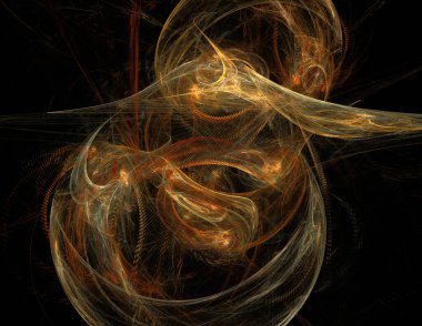 Siyah Renk Üzerine Bir Dijital Fraktal Resmi