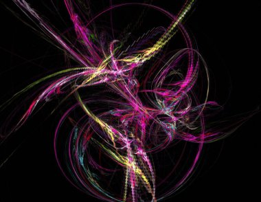 Siyah Renk Üzerine Bir Dijital Fraktal Resmi