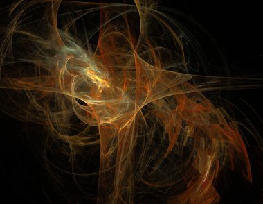 Siyah Renk Üzerine Bir Dijital Fraktal Resmi