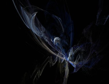 Siyah Renk Üzerine Bir Dijital Fraktal Resmi