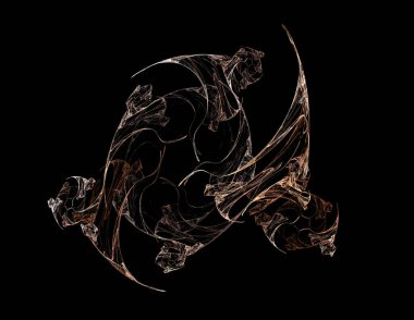 Siyah Renk Üzerine Bir Dijital Fraktal Resmi