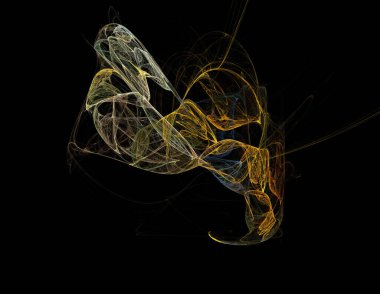 Siyah Renk Üzerine Bir Dijital Fraktal Resmi