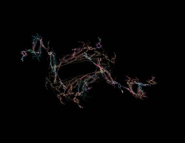 Siyah Renk Üzerine Bir Dijital Fraktal Resmi