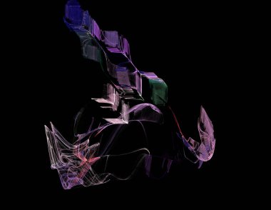 Siyah Renk Üzerine Bir Dijital Fraktal Resmi