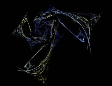 Siyah Renk Üzerine Bir Dijital Fraktal Resmi