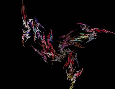 Siyah Renk Üzerine Bir Dijital Fraktal Resmi