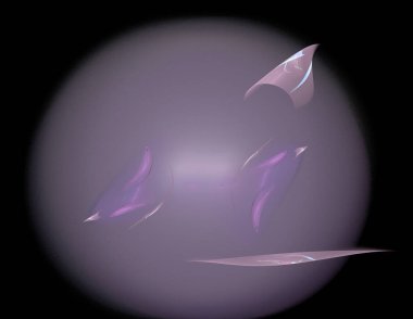 Siyah Renk Üzerine Bir Dijital Fraktal Resmi