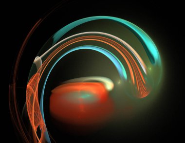 Siyah Renk Üzerine Bir Dijital Fraktal Resmi