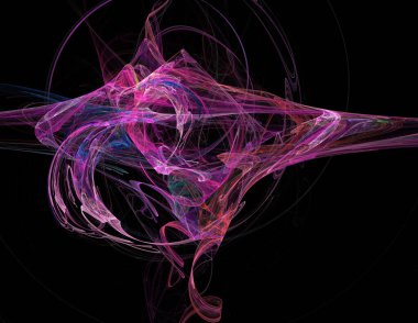 Siyah Renk Üzerine Bir Dijital Fraktal Resmi