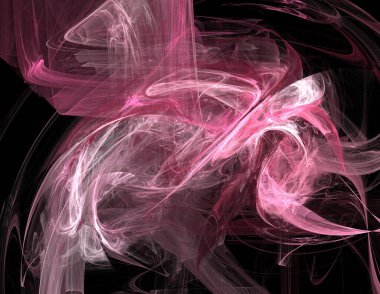 Siyah Renk Üzerine Bir Dijital Fraktal Resmi