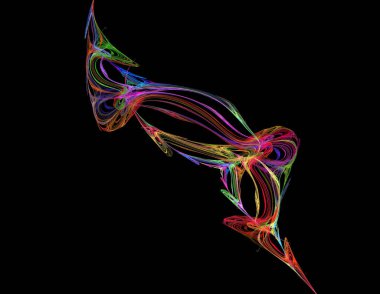 Siyah Renk Üzerine Bir Dijital Fraktal Resmi